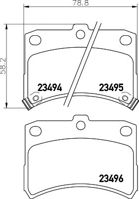 HELLA PAGID 8db355017121 -  Комплект тормозных колодок, дисковый тормоз